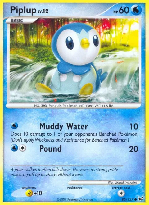 Piplup #85/127 Reverse Holofoil Pokémon card from Platinum