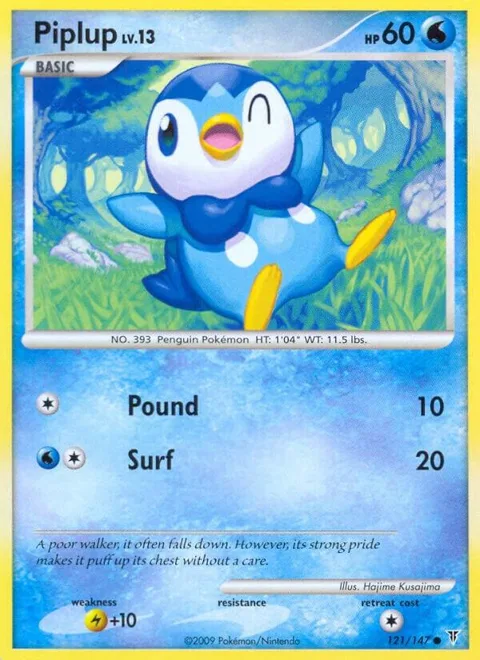 Piplup #121 Reverse Holofoil Pokémon card from Supreme Victors