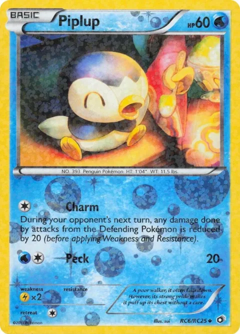 Piplup #RC6/RC25 Holofoil Pokémon card from Legendary Treasures: Radiant Collection