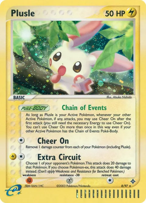 Plusle #8/97 Holofoil Pokémon card from EX Dragon