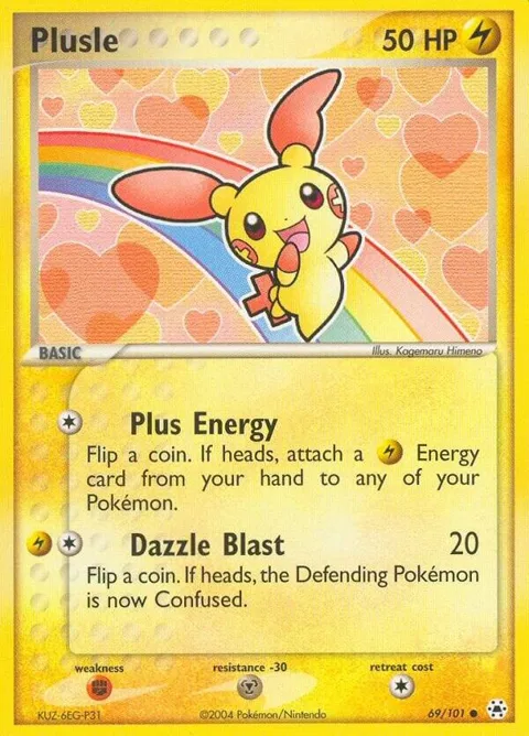 Plusle #69/101 Pokémon card from EX Hidden Legends