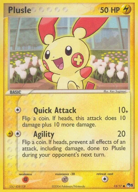 Plusle #013/017 Pokémon card from POP Series 1