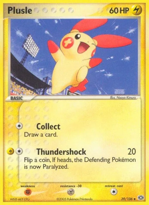 Plusle #39/106 Reverse Holofoil Pokémon card from EX Emerald
