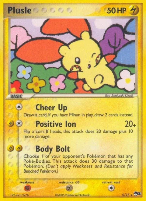 Plusle #005/017 Pokémon card from POP Series 3