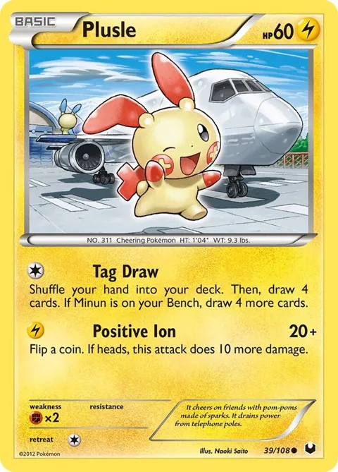 Plusle #39/108 Pokémon card from Dark Explorers