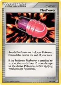 PlusPower #109/130 Reverse Holofoil Pokémon card from Diamond and Pearl