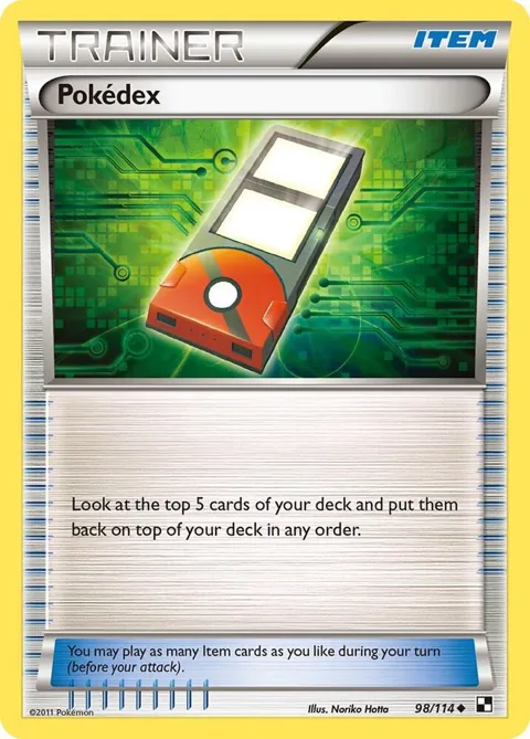 Pokedex #98/114 Reverse Holofoil Pokémon card from Black and White