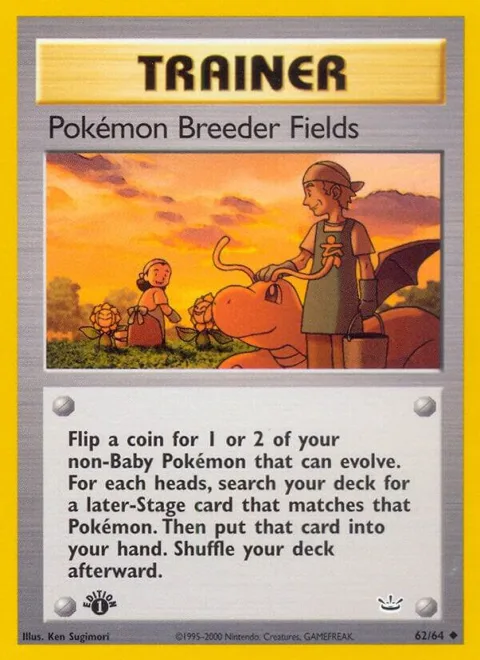 Pokemon Breeder Fields #62/64 1st Edition Pokémon card from Neo Revelation