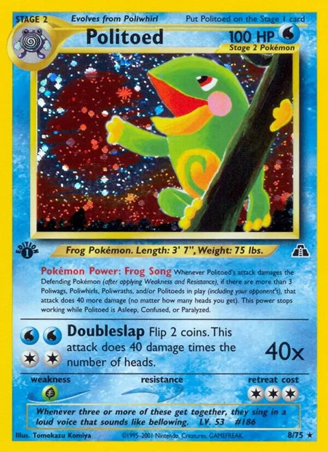 Politoed 8 #08/75 1st Edition Holofoil Pokémon card from Neo Discovery