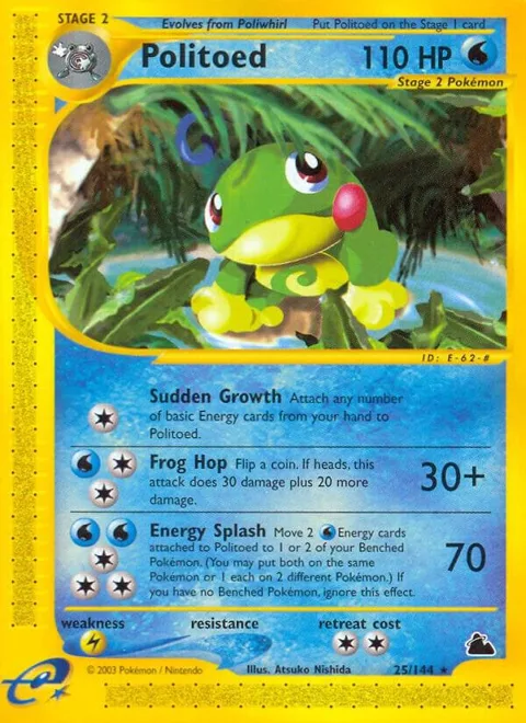 Politoed 25 #025/144 Reverse Holofoil Pokémon card from Skyridge