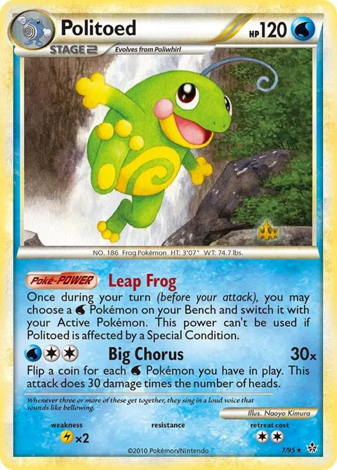 Politoed #7/95 Holofoil Pokémon card from Unleashed