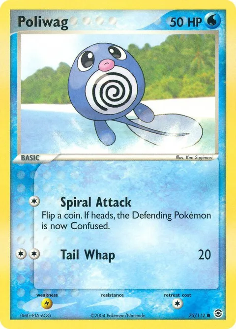 Poliwag #75/112 Pokémon card from EX FireRed & LeafGreen