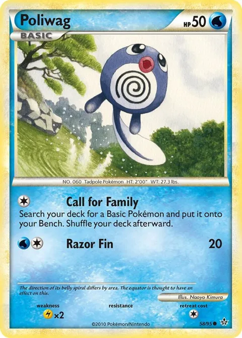 Poliwag #58/95 Reverse Holofoil Pokémon card from Unleashed
