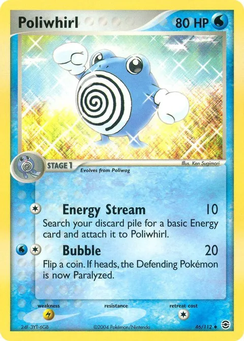 Poliwhirl #46/112 Reverse Holofoil Pokémon card from EX FireRed & LeafGreen