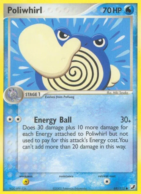 Poliwhirl #68/115 Reverse Holofoil Pokémon card from EX Unseen Forces