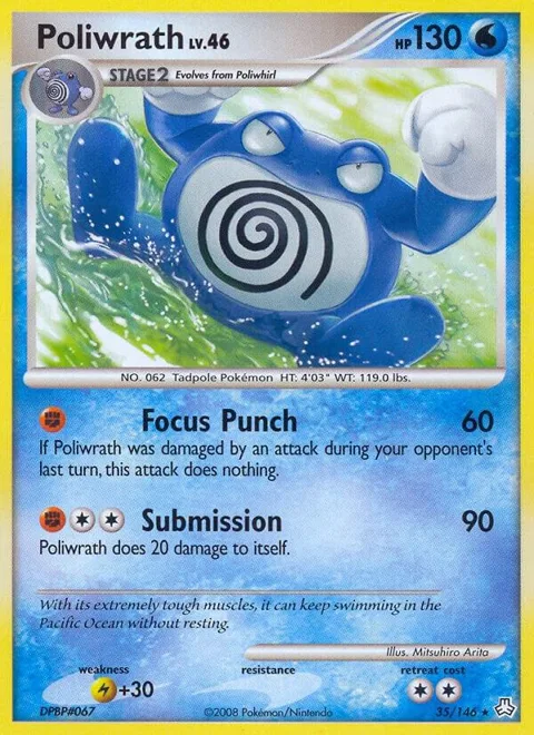 Poliwrath #35/146 Reverse Holofoil Pokémon card from Legends Awakened