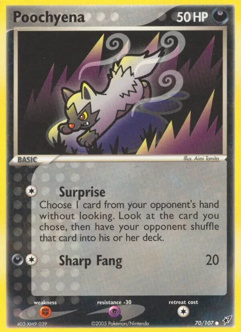 Poochyena #70/107 Reverse Holofoil Pokémon card from EX Deoxys