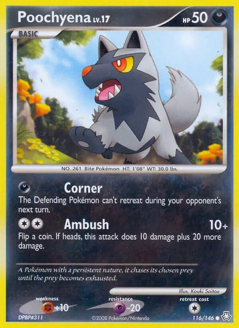 Poochyena #116/146 Pokémon card from Legends Awakened