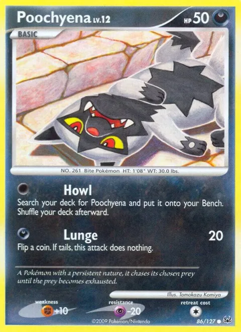 Poochyena #86/127 Pokémon card from Platinum