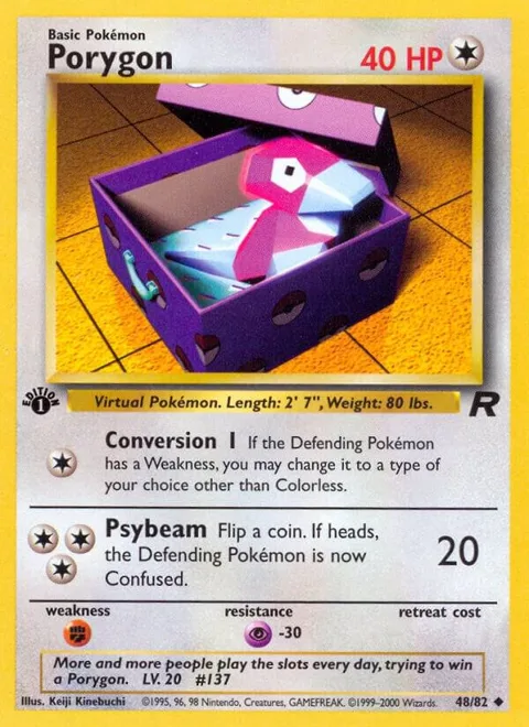 Porygon #48/82 Unlimited Pokémon card from Team Rocket