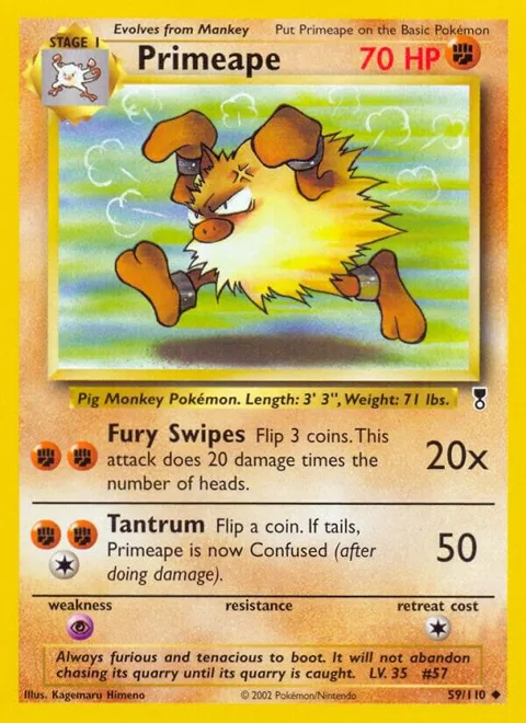 Primeape #059/110 Reverse Holofoil Pokémon card from Legendary Collection