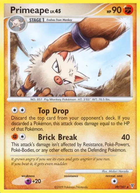 Primeape #39 Pokémon card from Supreme Victors