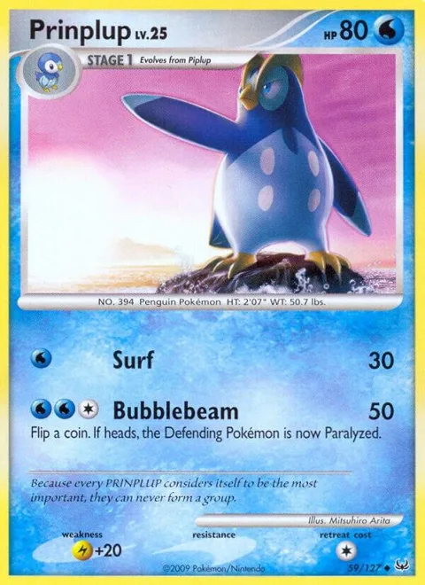 Prinplup #59/127 Pokémon card from Platinum