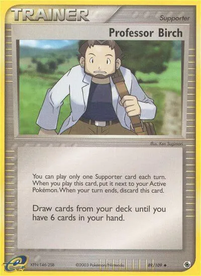 Professor Birch #89/109 Reverse Holofoil Pokémon card from EX Ruby and Sapphire
