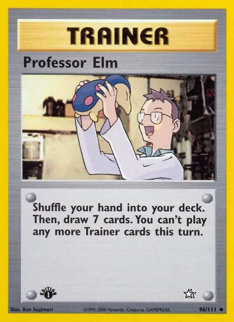 Professor Elm #096/111 1st Edition Pokémon card from Neo Genesis