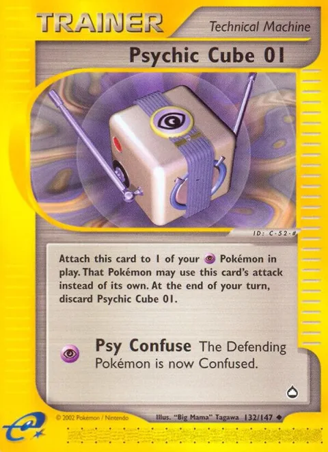 Psychic Cube 01 #132/147 Reverse Holofoil Pokémon card from Aquapolis