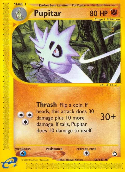 Pupitar #056/147 Pokémon card from Aquapolis