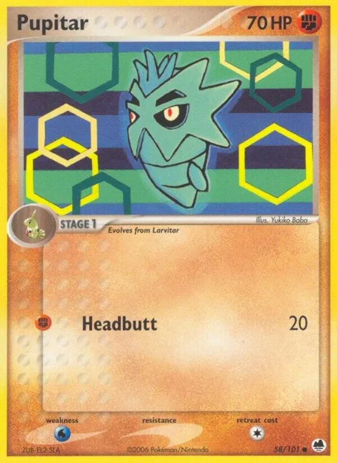 Pupitar #58/101 Reverse Holofoil Pokémon card from EX Dragon Frontiers