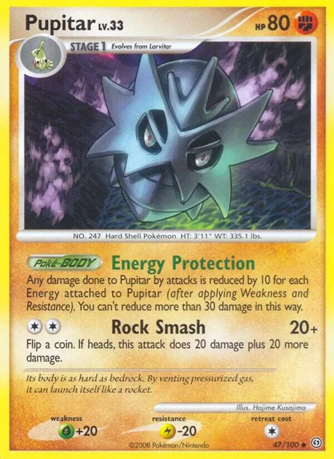 Pupitar #47/100 Pokémon card from Stormfront