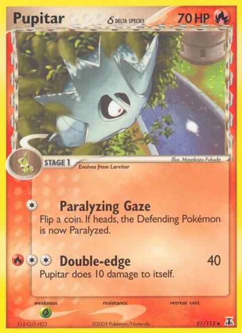Pupitar Delta Species #51/113 Pokémon card from EX Delta Species