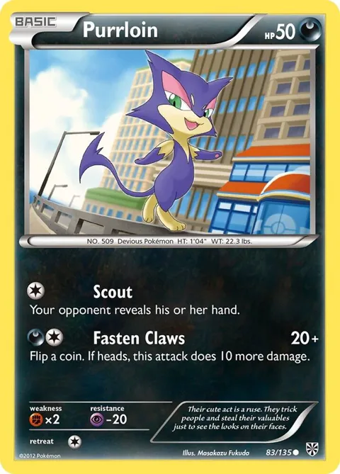 Purrloin 83 #83/135 Pokémon card from Plasma Storm