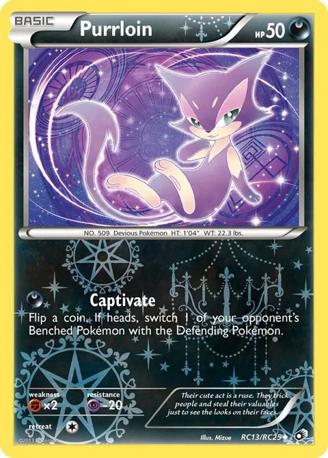 Purrloin #RC13/RC25 Holofoil Pokémon card from Legendary Treasures: Radiant Collection