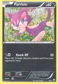 Purrloin - 9/12 #009/012 Holofoil Pokémon card from McDonald's Promos 2012
