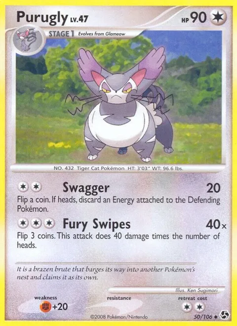 Purugly #50/106 Pokémon card from Great Encounters