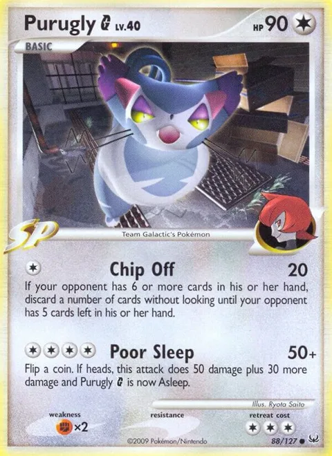 Purugly G #88/127 Reverse Holofoil Pokémon card from Platinum