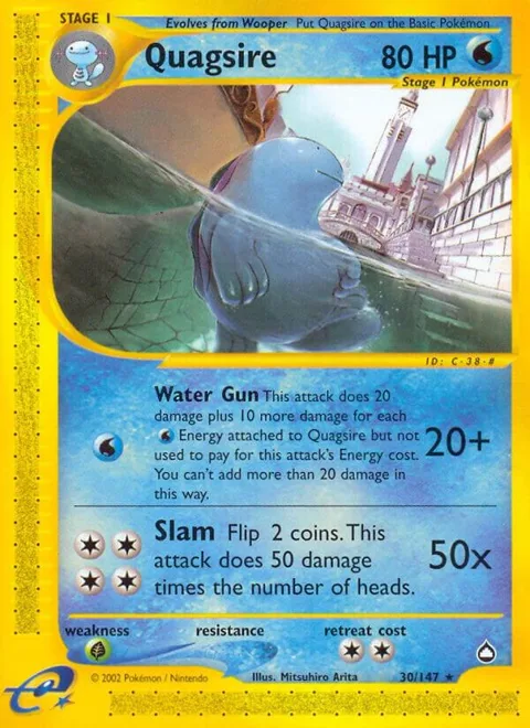 Quagsire #030/147 Pokémon card from Aquapolis
