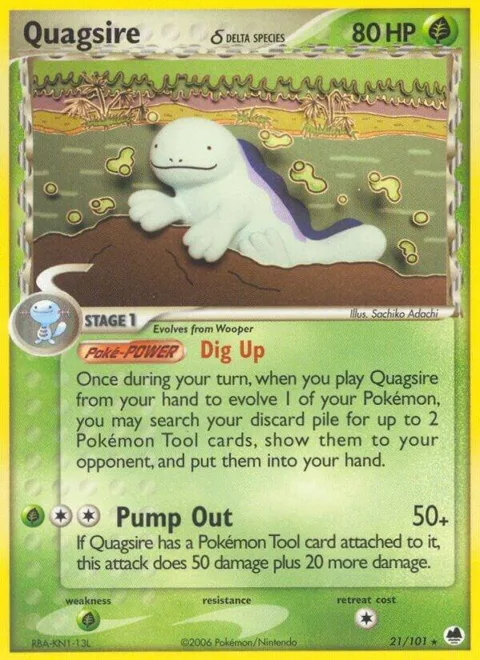 Quagsire Delta Species #21/101 Pokémon card from EX Dragon Frontiers