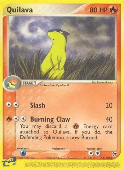 Quilava #51/100 Reverse Holofoil Pokémon card from EX Sandstorm