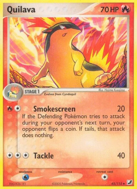 Quilava #45/115 Reverse Holofoil Pokémon card from EX Unseen Forces