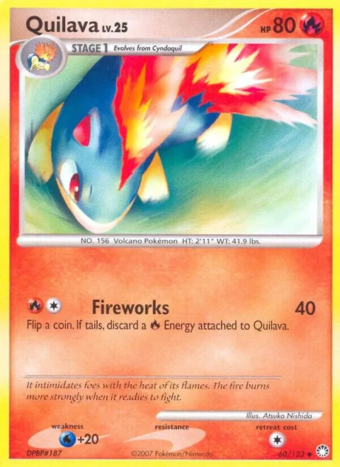 Quilava #60/123 Pokémon card from Mysterious Treasures