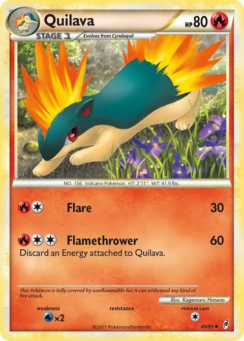Quilava #49/95 Pokémon card from Call of Legends