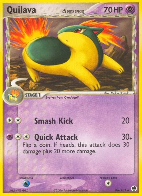 Quilava Delta Species #36/101 Pokémon card from EX Dragon Frontiers
