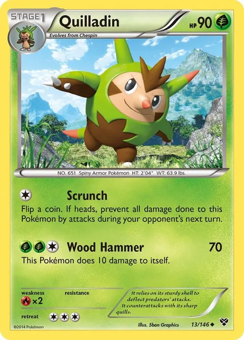 Quilladin #13/146 Pokémon card from XY Base Set
