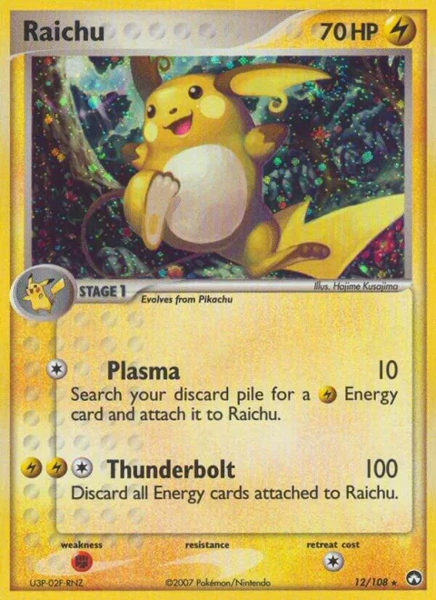 Raichu #12/108 Reverse Holofoil Pokémon card from EX Power Keepers