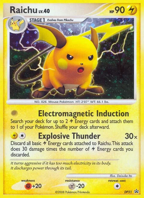 Raichu #DP21 Holofoil Pokémon card from Diamond and Pearl Promos