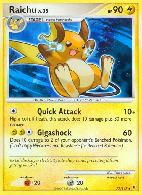Raichu #77 Reverse Holofoil Pokémon card from Supreme Victors